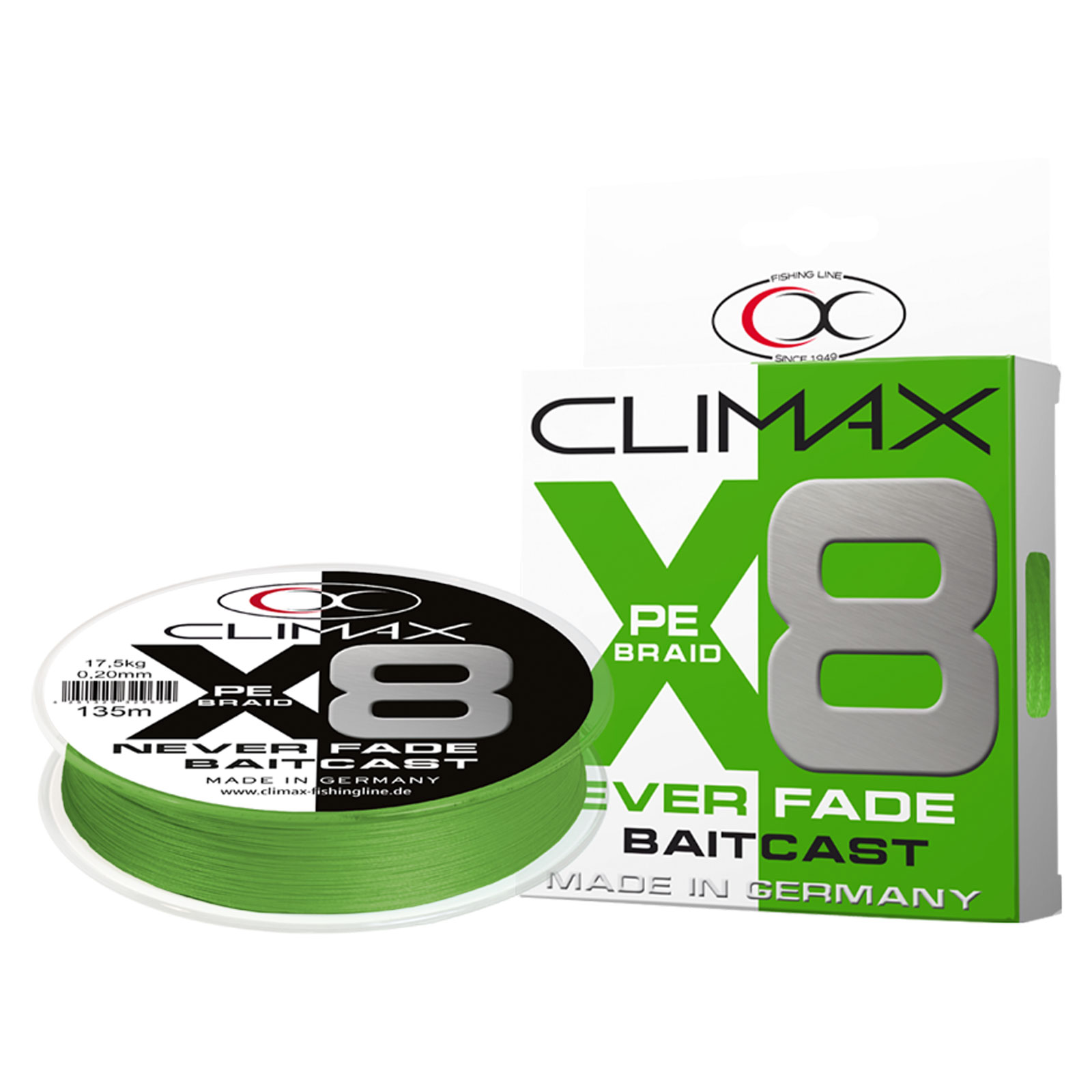 Climax 0,11mm 8X Neverfade Baitcast Chartreuse Geflochtene Angelschnur Wunschlänge