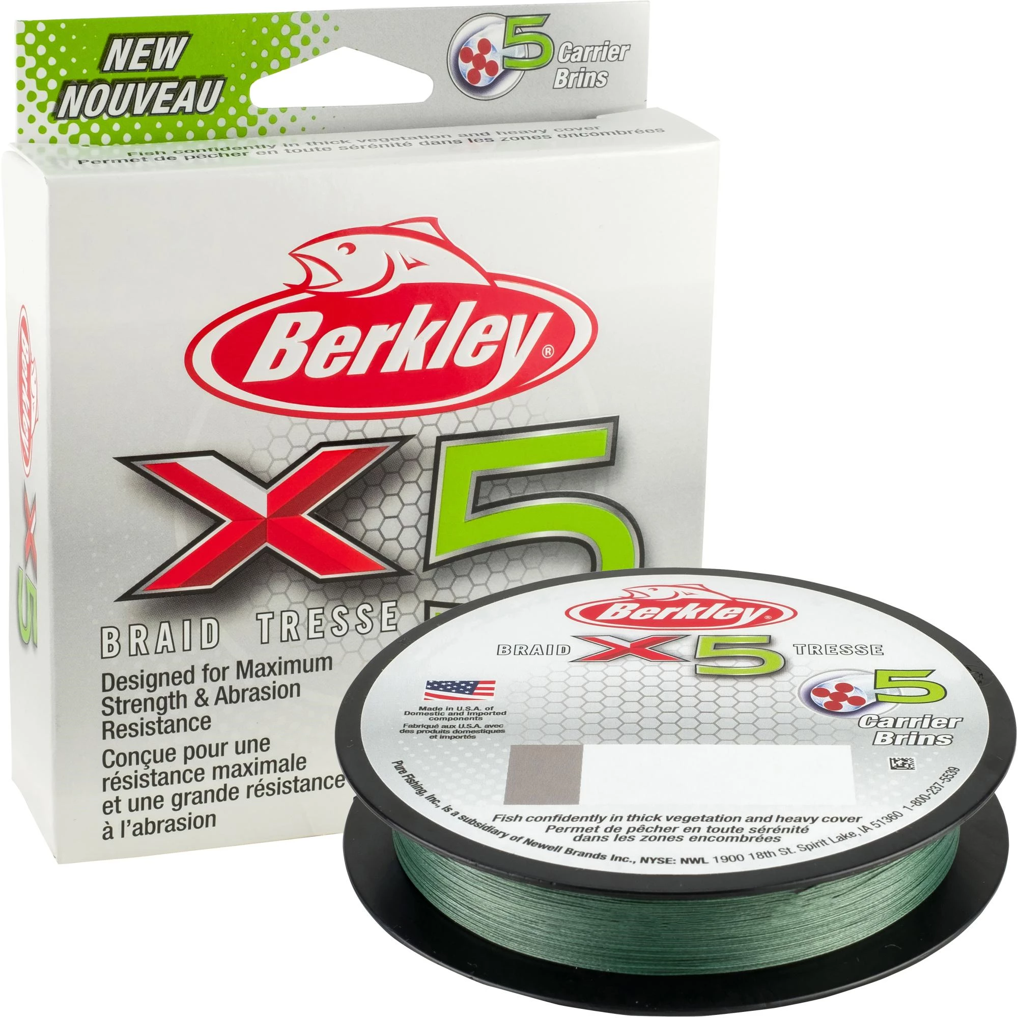 Berkley X5 Braid 150m Low-Vis Green 0,17mm 17kg