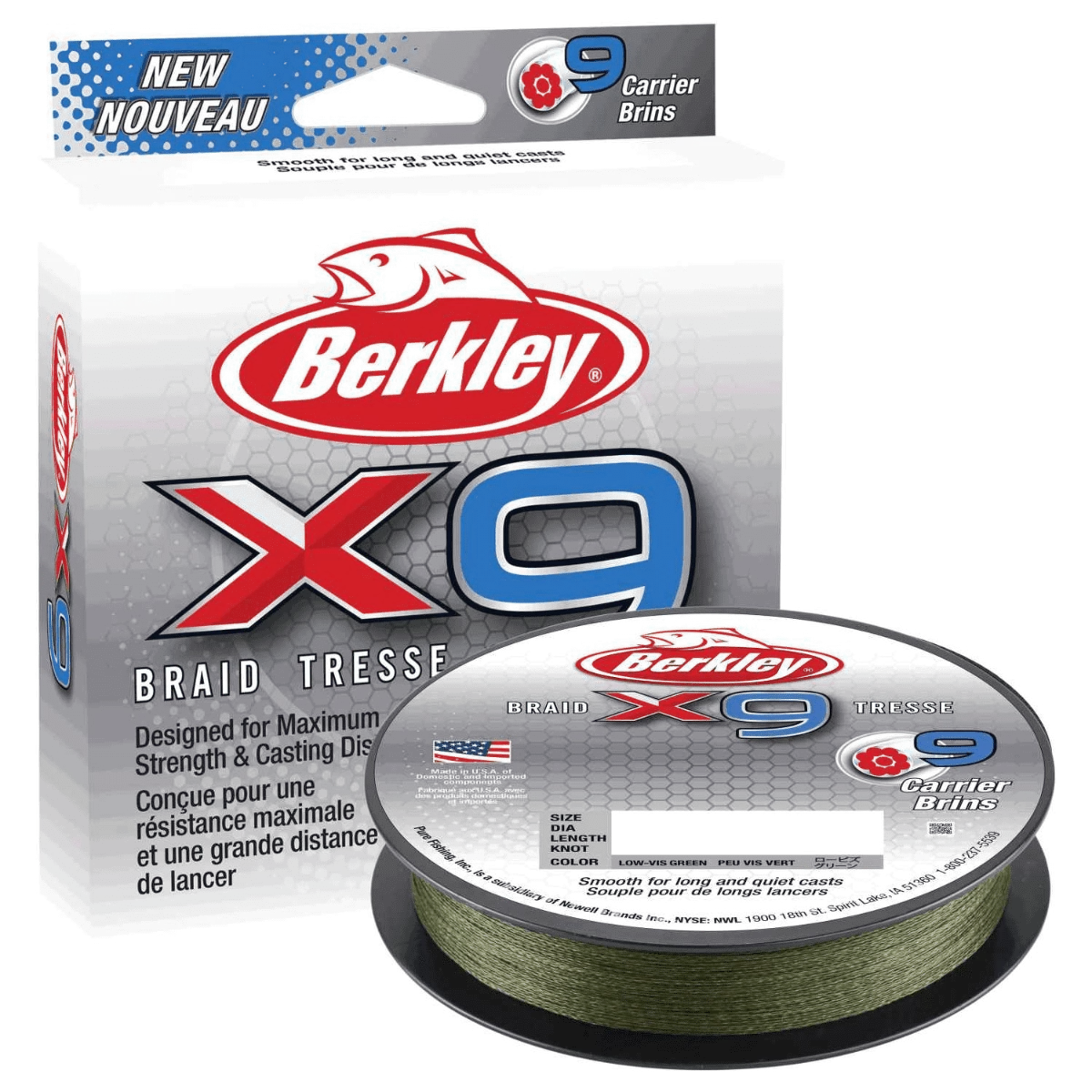 Berkley X9 Braid 150m Low-Vis Green 0,30mm 31,5kg