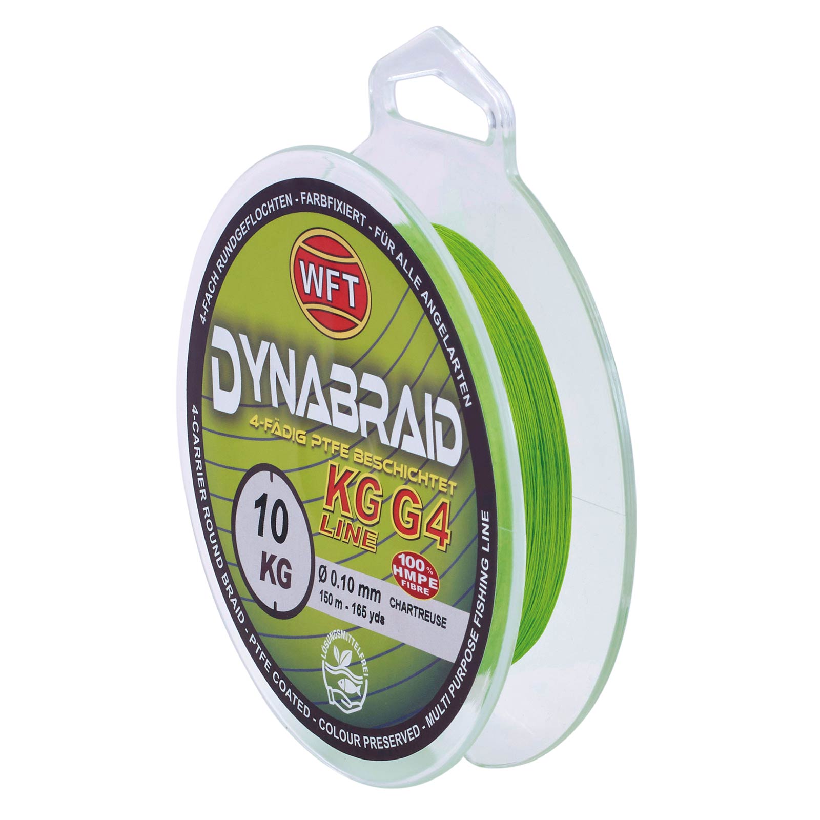 WFT Round Dynabraid G4 Chartreuse 7KG 150m 0,08mm Geflochtene Schnur